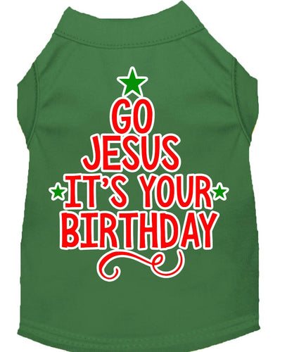 Christmas Pet Dog & Cat Shirt Screen Printed, Go Jesus, It's Your Birthday