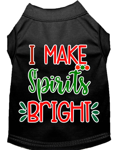 Christmas Pet Dog & Cat Shirt Screen Printed, I Make Spirits Bright