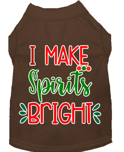 Christmas Pet Dog & Cat Shirt Screen Printed, I Make Spirits Bright