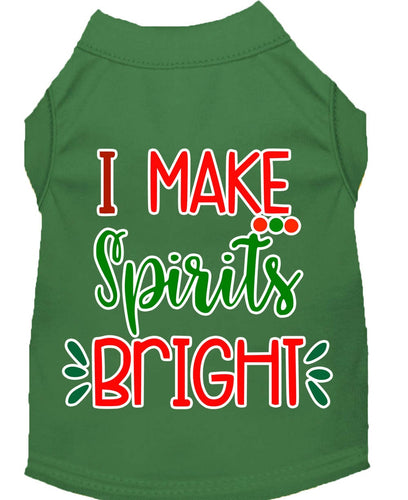 Christmas Pet Dog & Cat Shirt Screen Printed, I Make Spirits Bright