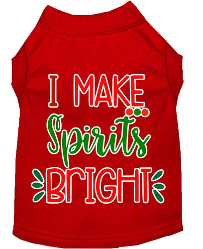 Christmas Pet Dog & Cat Shirt Screen Printed, I Make Spirits Bright