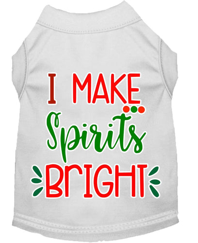 Christmas Pet Dog & Cat Shirt Screen Printed, I Make Spirits Bright