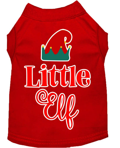 Christmas Pet Dog & Cat Shirt Screen Printed, Little Elf