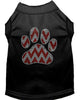 Christmas Pet Shirt Rhinestone, Candy Cane Chevron Paw