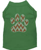 Christmas Pet Shirt Rhinestone, Candy Cane Chevron Paw