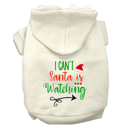 Christmas Pet Hoodie I Can't, Santa Is Watching
