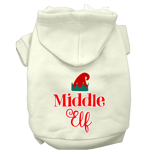 Christmas Pet Hoodie Screen Printed, Middle Elf