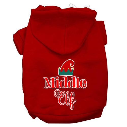 Christmas Pet Hoodie Screen Printed, Middle Elf