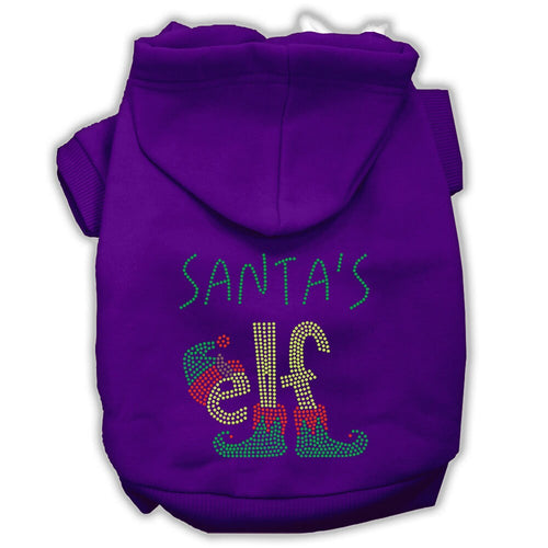 Christmas Pet Hoodie Rhinestone, Santa's Elf