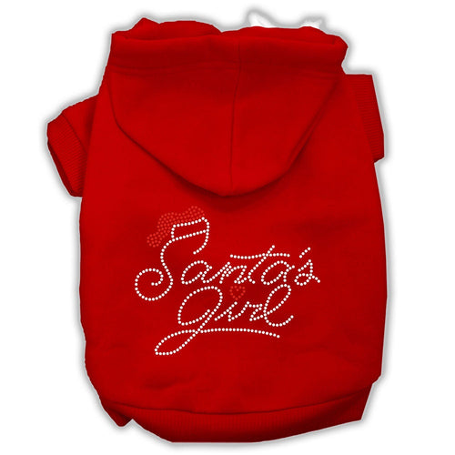 Christmas Pet Hoodie Rhinestone, Santa's Girl