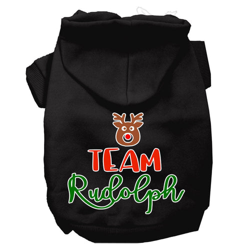 Christmas Pet Hoodie Screen Printed, Team Rudolph