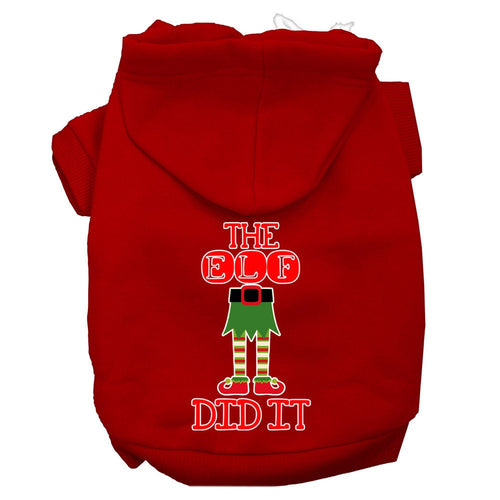 Christmas Pet Hoodie Screen Printed, The Elf Did It