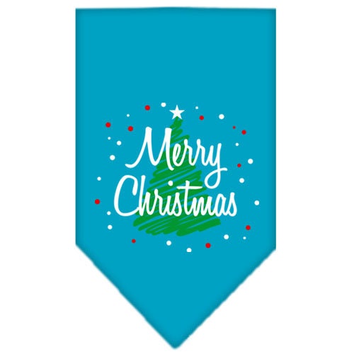Christmas Pet and Dog Bandana Screen Printed, Scribble Merry Christmas