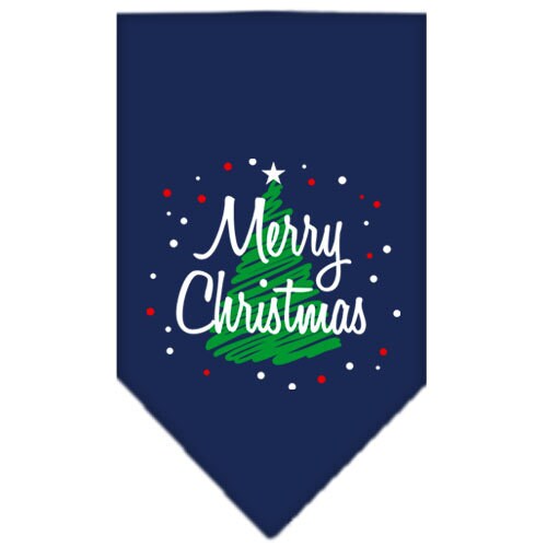 Christmas Pet and Dog Bandana Screen Printed, Scribble Merry Christmas