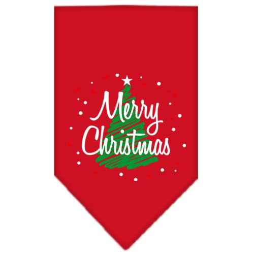 Christmas Pet and Dog Bandana Screen Printed, Scribble Merry Christmas