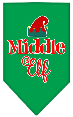 Christmas Pet and Dog Bandana Screen Printed, Middle Elf