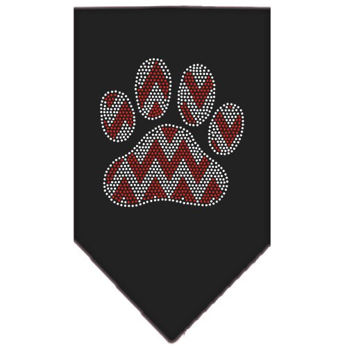 Christmas Pet and Dog Bandana Rhinestone, Candy Cane Chevron Paw