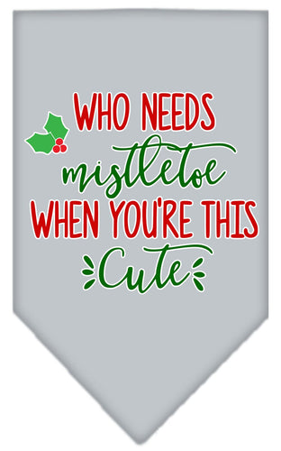 Christmas Pet and Dog Bandana Screen Printed, Who Needs Mistletoe