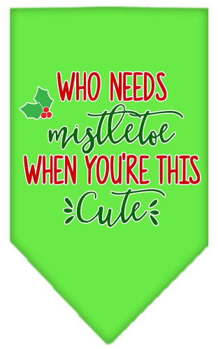 Christmas Pet and Dog Bandana Screen Printed, Who Needs Mistletoe