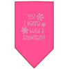 Christmas Pet and Dog Bandana Rhinestone, Yes! I Want To Build A Snowman