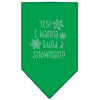 Christmas Pet and Dog Bandana Rhinestone, Yes! I Want To Build A Snowman
