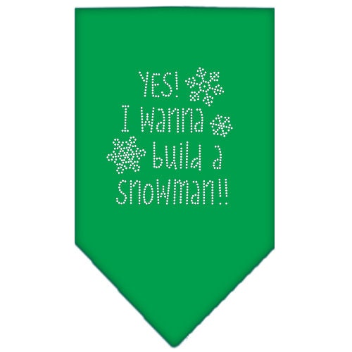 Christmas Pet and Dog Bandana Rhinestone, Yes! I Want To Build A Snowman