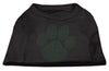 Pet Shirt Rhinestone, Green Paw