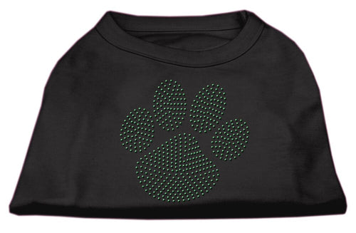 Pet Shirt Rhinestone, Green Paw