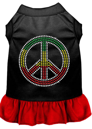 Pet Dress Rhinestone, Rasta Peace