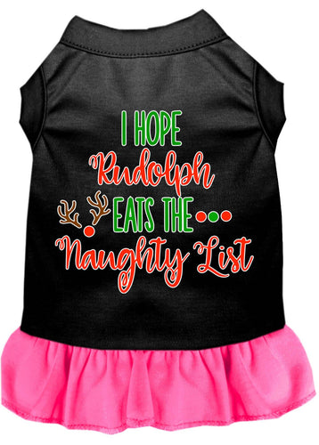 Christmas Pet Dress Screen Printed, I Hope Rudolph Eats The Naughty List