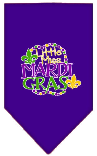 Pet and Dog Bandana Screen Printed, Little Miss Mardi Gras