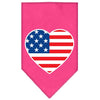 Pet and Dog Bandana Screen Printed, American Flag Heart