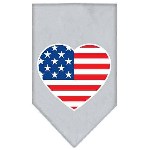 Pet and Dog Bandana Screen Printed, American Flag Heart