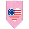 Pet and Dog Bandana Screen Printed, American Flag Heart