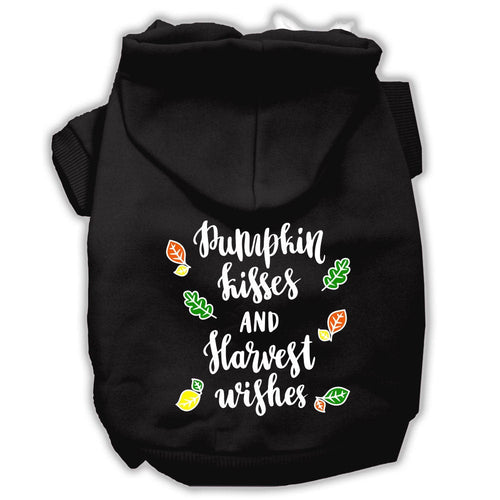 Pet, Dog and Cat Hoodie Screen Printed, Pumpkin Kisses & Harvest Wishes