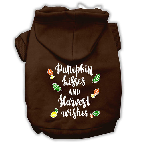 Pet, Dog and Cat Hoodie Screen Printed, Pumpkin Kisses & Harvest Wishes