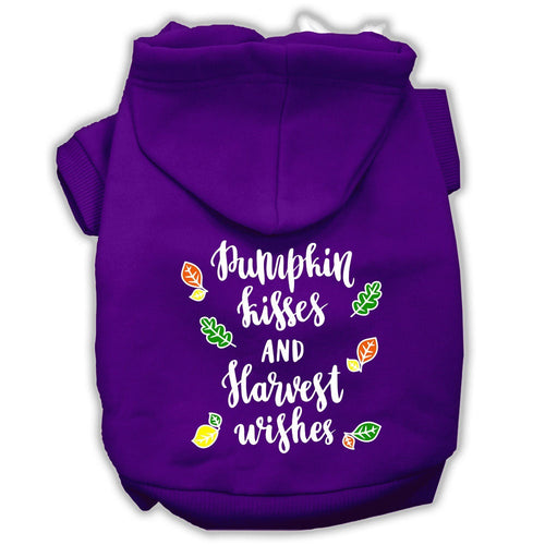 Pet, Dog and Cat Hoodie Screen Printed, Pumpkin Kisses & Harvest Wishes