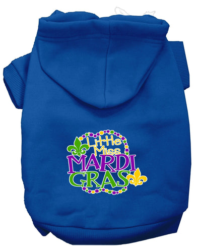 Pet Dog & Cat Hoodie Screen Printed, Little Miss Mardi Gras
