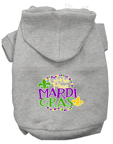 Pet Dog & Cat Hoodie Screen Printed, Little Miss Mardi Gras