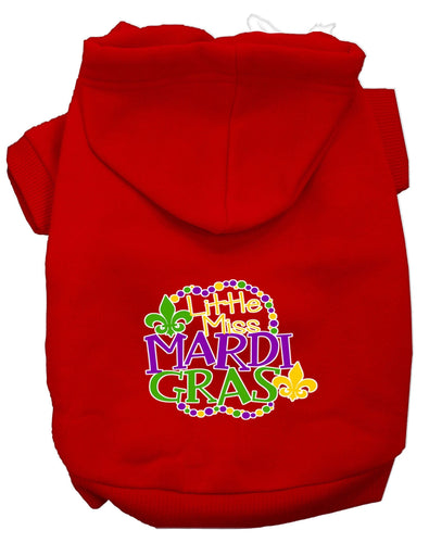 Pet Dog & Cat Hoodie Screen Printed, Little Miss Mardi Gras