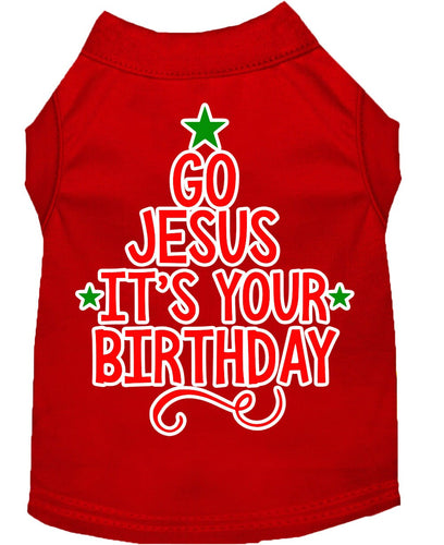 Christmas Pet Dog & Cat Shirt Screen Printed, Go Jesus, It's Your Birthday