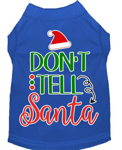 Christmas Pet Dog & Cat Shirt Screen Printed, Don't Tell Santa