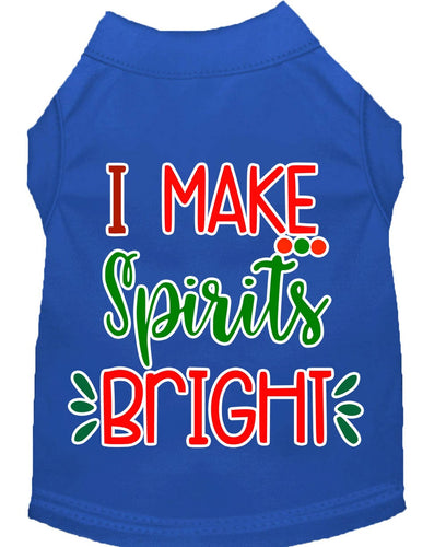 Christmas Pet Dog & Cat Shirt Screen Printed, I Make Spirits Bright