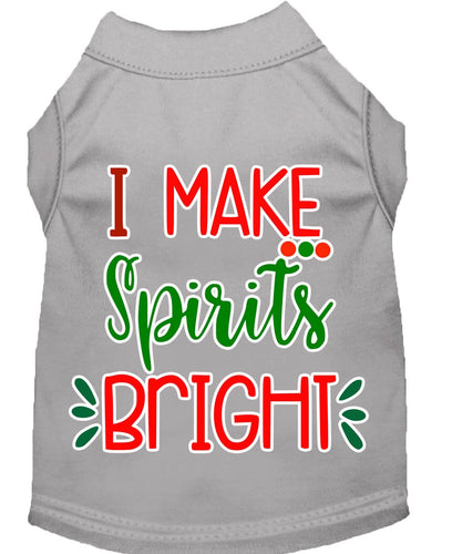 Christmas Pet Dog & Cat Shirt Screen Printed, I Make Spirits Bright