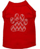 Christmas Pet Shirt Rhinestone, Candy Cane Chevron Paw