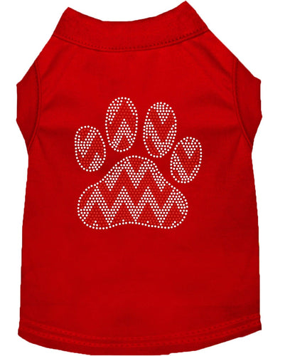 Christmas Pet Shirt Rhinestone, Candy Cane Chevron Paw