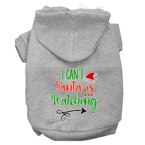 Christmas Pet Hoodie I Can't, Santa Is Watching