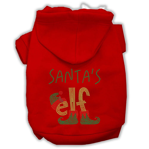 Christmas Pet Hoodie Rhinestone, Santa's Elf