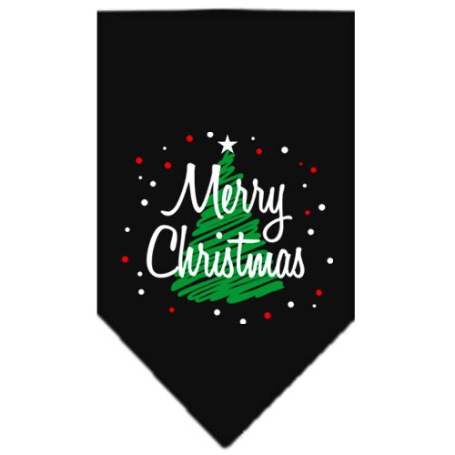 Christmas Pet and Dog Bandana Screen Printed, Scribble Merry Christmas