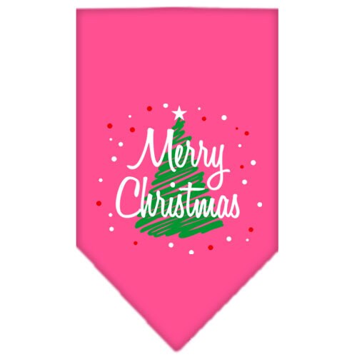 Christmas Pet and Dog Bandana Screen Printed, Scribble Merry Christmas